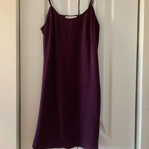 purple flowy dress